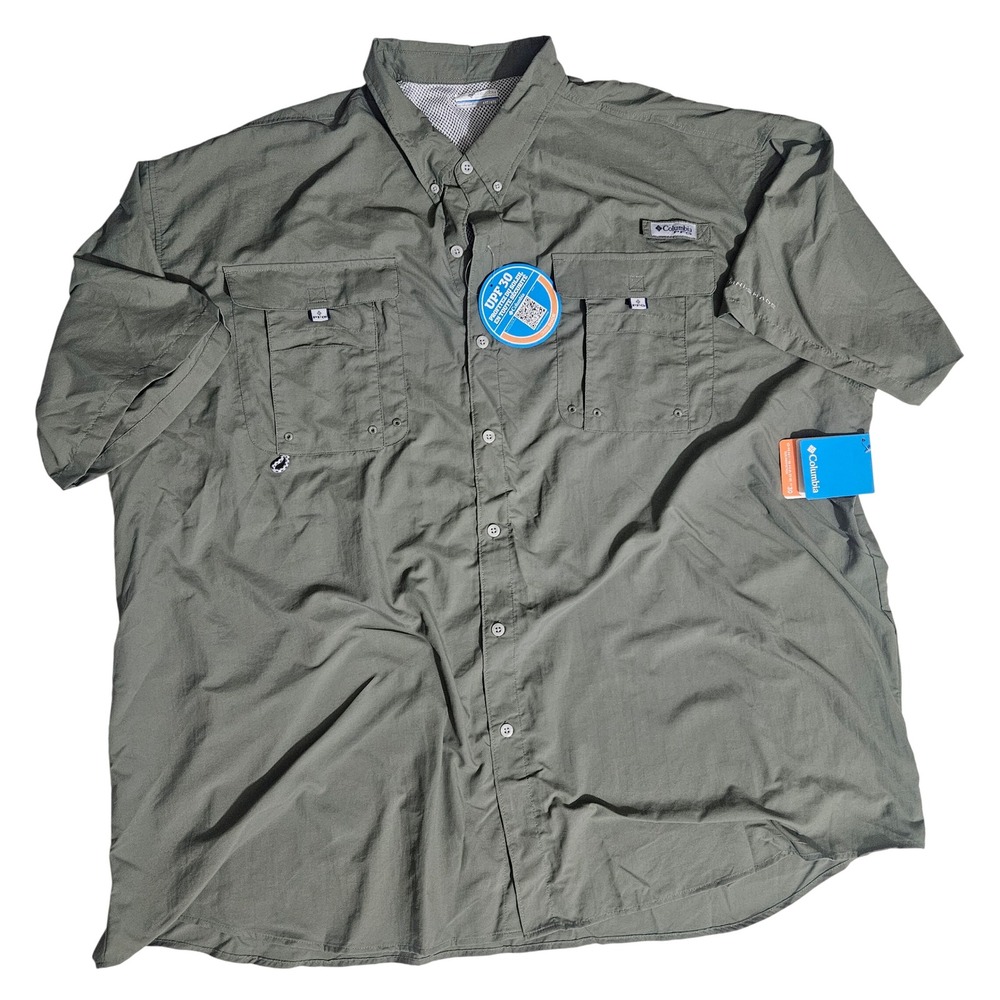 Columbia PFG Bahama II Fishing Shirt Mens 4XT Tall Sage Green SS UPF 30